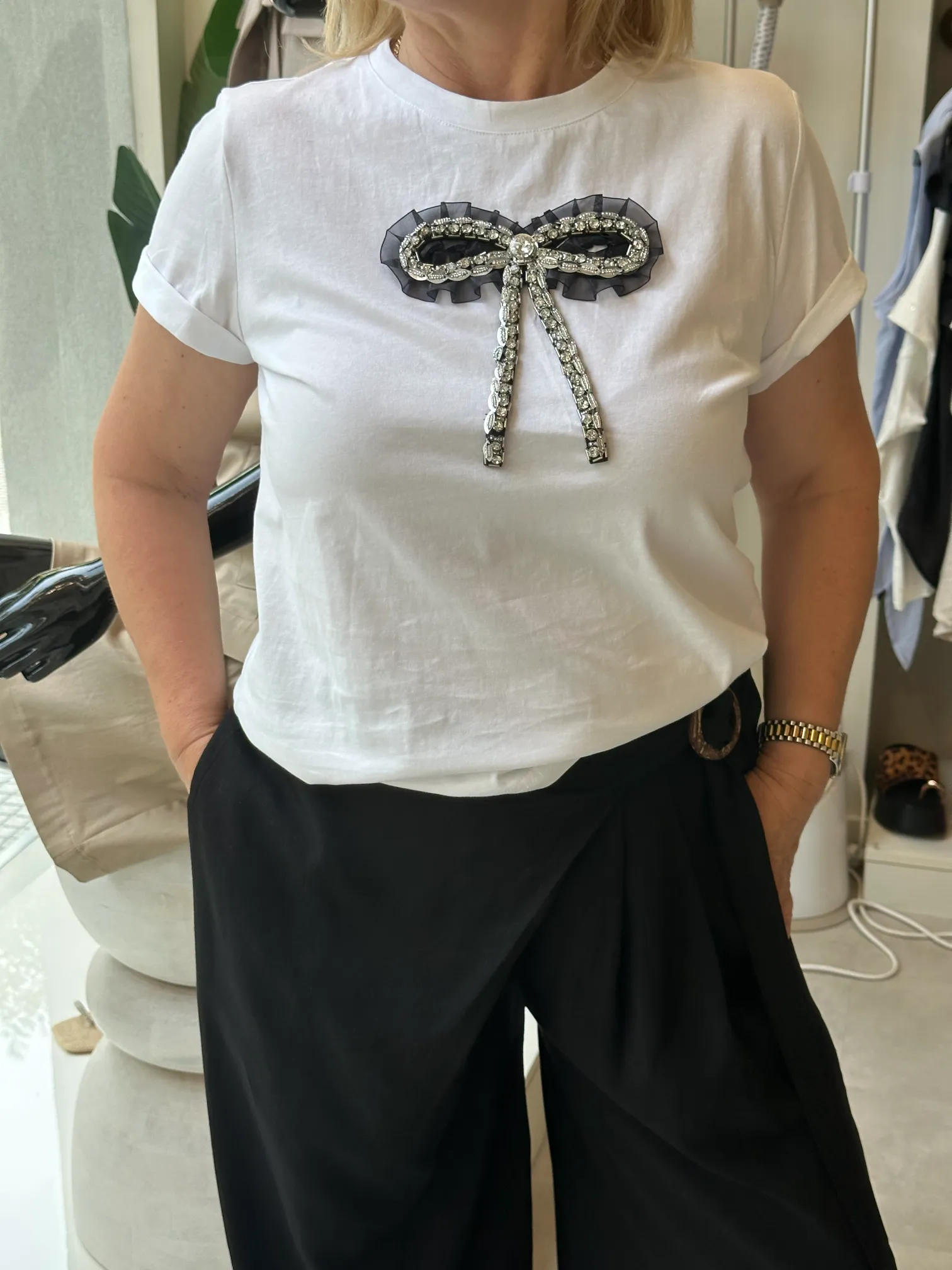 Γυναικείο T-Shirt με Φιογκάκι