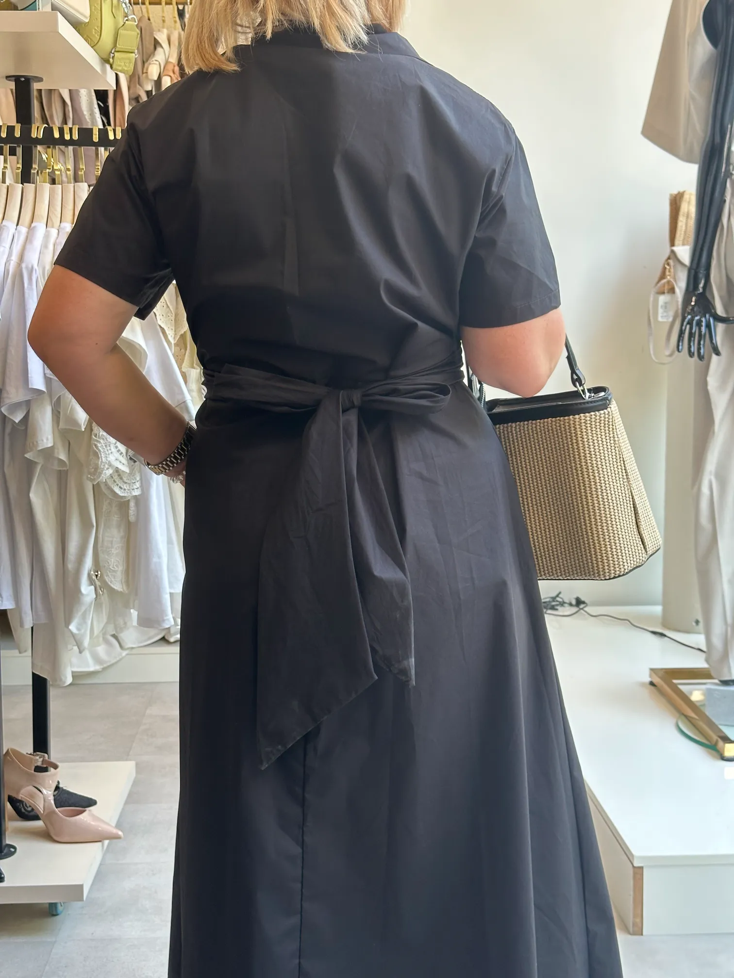 Γυναικείο Μαύρο Μάξι Κρουαζέ Φόρεμα