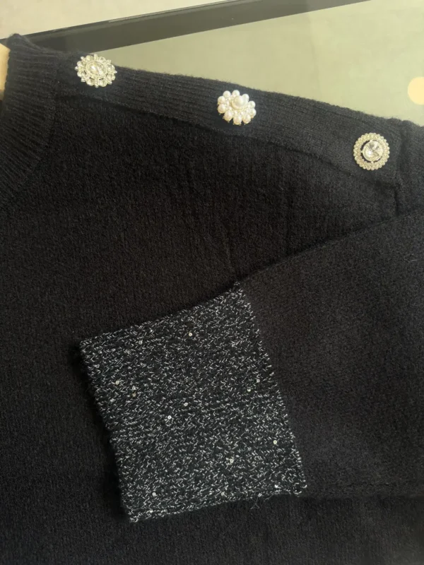 Sparkle Knit Μπλούζα με Λεπτομέρειες Strass