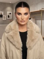 Μπουφάν Bomber Jacket με Πλούσια Οικολογική Γούνα στον Γιακά & τις Μανσέτες