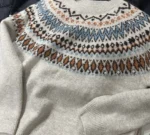 Πλεκτό Πουλover Fair Isle με Διακοσμητικές Πέρλες