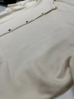 Mίνιμαλ Πλεκτή Ζακέτα Beige με Χρυσά Μεταλλικά Κουμπιά
