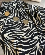 Γυναικείο Πουκάμισο Animal Print Zebra με Μεγάλα Χρυσά Κουμπιά