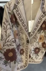 Γυναικείο Εμπριμέ Σακάκι με Floral & Baroque Σχέδια σε Γήινες Αποχρώσεις