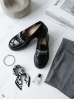 Γυναικεία Παπούτσια Noir Chain Loafers