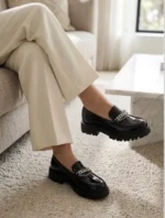 Γυναικεία Παπούτσια Noir Chain Loafers