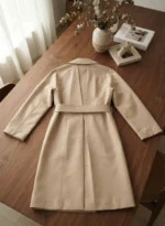 Κλασική Μάξι Oversized Καπαρντίνα Μπεζ με Διπλό Κούμπωμα