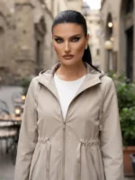 Γυναικείο 2-in-1 Jacket με Αποσπώμενη Κουκούλα & Ρυθμιζόμενη Μέση – Διπλής Όψης