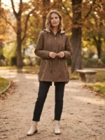Γυναικείο 2-in-1 Jacket με Αποσπώμενη Κουκούλα & Ρυθμιζόμενη Μέση – Διπλής Όψης
