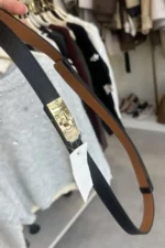 Γυναικεία Ζώνη λεπτή με Χρυσή Μεταλλική Αγκράφα – Κομψή, Minimal & Διαχρονική